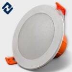 AURONA AURA LED Concealed Light – energy-efficient, round recessed panel with white finish, orange housing, and secure spring clips for easy installation.