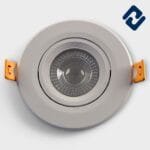 AURONA COB LED Concealed Light – energy-efficient, round recessed panel with white finish, orange housing, and secure spring clips for easy installation.