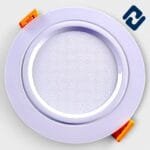 AURONA JOY LED Concealed Light – energy-efficient, round recessed panel with white finish, orange housing, and secure spring clips for easy installation.
