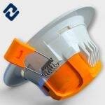 AURONA RAZER LED Concealed Light – energy-efficient, round recessed panel with white finish, orange housing, and secure spring clips for easy installation.
