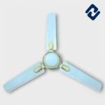 AURONA OPTIMUS DECO Ceiling Fan – 48” (1200mm), semi-decorative design, available in Ivory, Smoke Brown, and White. 100% copper motor winding, 60W power, 385-390 RPM, and alloy steel construction. Blade weight: 830g (MS). Suitable for indoor & outdoor use (residential/commercial). Warranty: 2 years (motor only). Dimensions: 56D x 21.5W x 20H cm.