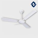 AURONA ORION Ceiling Fan (Model: CF-ORI) – 48” (1200mm), semi-decorative design, available in Cherry Brown, Ivory, Smoke Brown, and White. 100% copper motor winding, 60W power, 385-390 RPM, and alloy steel construction. Blade weight: 830g (MS). Suitable for indoor & outdoor use (residential/commercial). Warranty: 2 years (motor only). Dimensions: 56D x 21.5W x 20H cm.