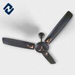 AURONA SPRINGER Ceiling Fan β 48β (1200mm), semi-decorative design, available in Cherry Brown, Ivory, Smoke Brown, and White. 100% copper motor winding, 60W power, 385-390 RPM, and alloy steel construction. Blade weight: 830g (MS). Suitable for indoor & outdoor use (residential/commercial). Warranty: 2 years (motor only). Dimensions: 56D x 21.5W x 20H cm.