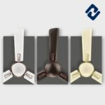 AURONA WINDSOR Ceiling Fan – 48” (1200mm), semi-decorative design, available in Cherry Brown, Ivory, Smoke Brown, and White. 100% copper motor winding, 60W power, 385-390 RPM, and alloy steel construction. Blade weight: 830g (MS). Suitable for indoor & outdoor use (residential/commercial). Warranty: 2 years (motor only). Dimensions: 56D x 21.5W x 20H cm.
