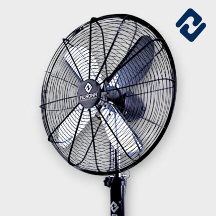 AURONA AIR GLIDE Pedestal Fan – 75W power, 400mm blade sweep, and 2200 RPM. Features 3-speed settings, oscillation, and an adjustable height. 1" bush motor with movement, 100% copper winding, high-graded PVC blades, and a heavy metal net & stand. Available in Black and Silver. Warranty: 2 years (motor only, T&C apply). Dimensions: 52D x 16W x 28H cm.