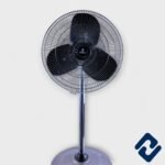 BREEZE MASTER Pedestal Fan – 125W power, 1450 RPM speed, 500mm blade sweep, and adjustable height up to 4.5 feet. Features rust-free powder coating, silent double ball bearing motor, and durable ABS blades. Sturdy metal base, low noise, and energy-efficient. 1-year motor warranty. Ideal for powerful cooling.