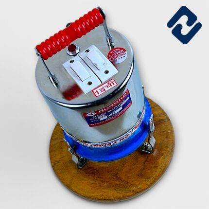 VIRAT DLX Madhani 1” – premium dairy churner with 100% copper winding motor, double ball bearings, 3-pin copper lead wire, and 9” pure Mango-Sheesham wood chakla. Built for heavy-duty residential and commercial use, offering durability and efficient performance.