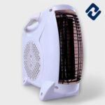 AURONA TOWER 2000W Room Heater – white pedestal heater with dual heat settings (1000W/2000W), adjustable thermostat, convection & forced air heating, and 2300 RPM pure copper motor. Compact, lightweight, and ideal for indoor spot heating up to 250 sq. ft.