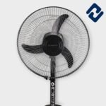 WHIRL FLOW Pedestal Fan – 65W power, 2600 RPM speed, 400mm blade sweep, and adjustable height up to 4 feet. Features rust-free powder coating, silent double ball bearing motor, and durable ABS blades. Sturdy metal base, low noise, and energy-efficient. 1-year motor warranty. Optional oscillation available.